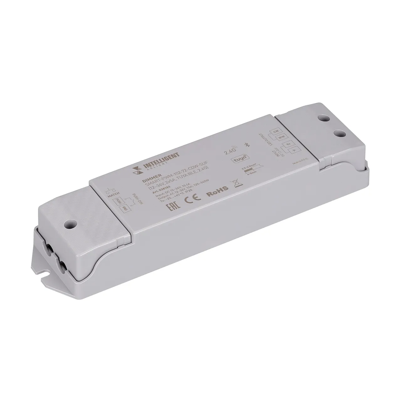 INTELLIGENT ARLIGHT Диммер SMART-PWM-102-72-CDW-SUF (12-36V, 2x5A, TUYA BLE, 2.4G) 038183