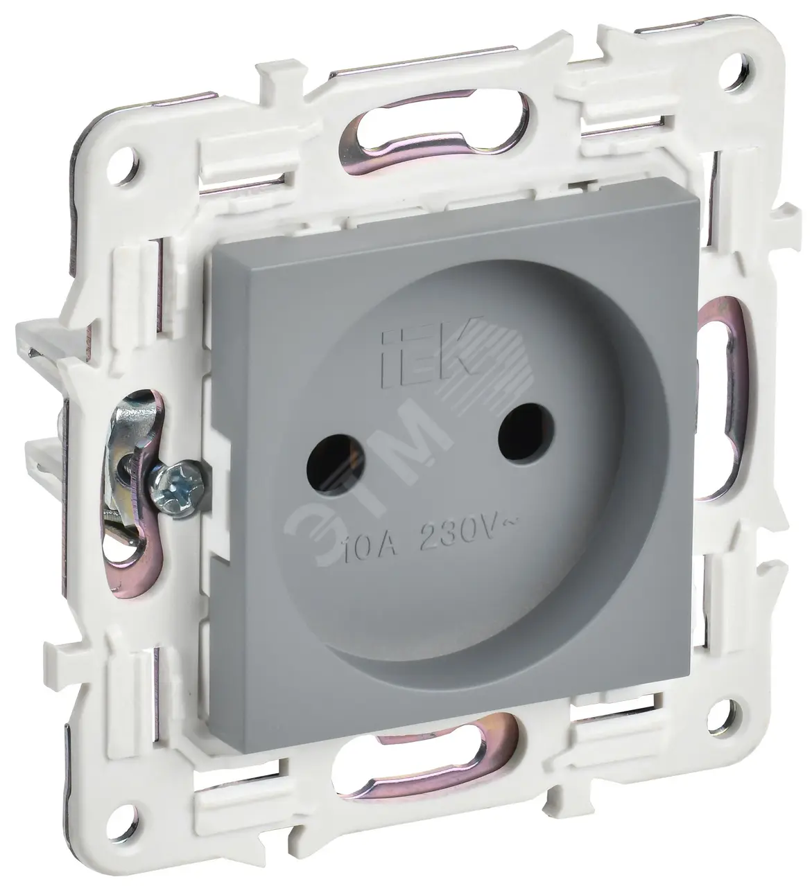 SKANDY Розетка без заземления без защитных шторок 10А SK-R02Gr серый IEK SK-R10-10-K03