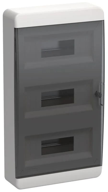 Корпус пластиковый ЩРН-П-36 IP41 черн. прозр. дверь TEKFOR TF5-KP12-N-36-41-K01-K03