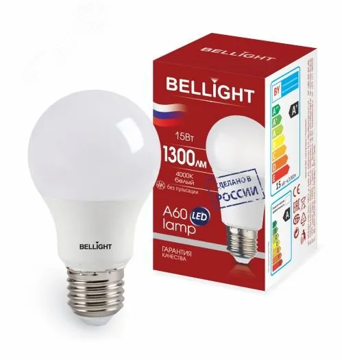 Лампа светодиодная LED A60 220V/15W/E27 1300Lm 4000К 88297794