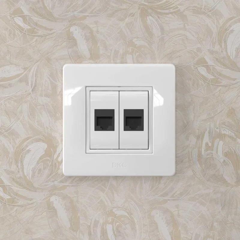 Розетка компьютерная 1-м СП 1мод. Brava RJ45 кат.5E разъем Hyperline бел. 76654B