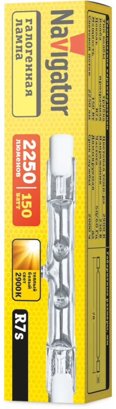 Лампа галогенная 94 218 J78мм 150Вт линейная R7s 2900К 230В 2000h 94218
