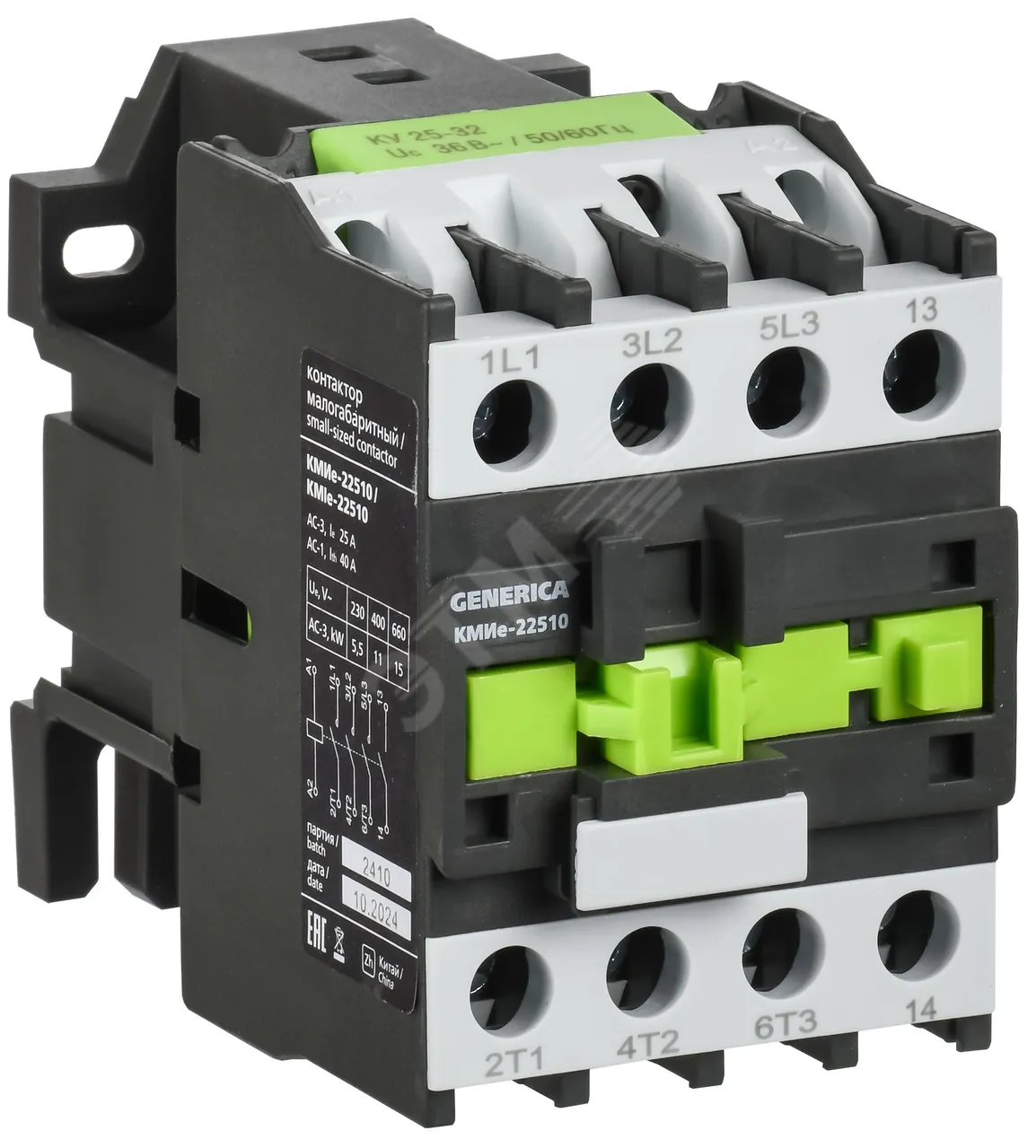Контактор КМИе-22510 25А 400В/АС3 1НО KKME21-025-400-10