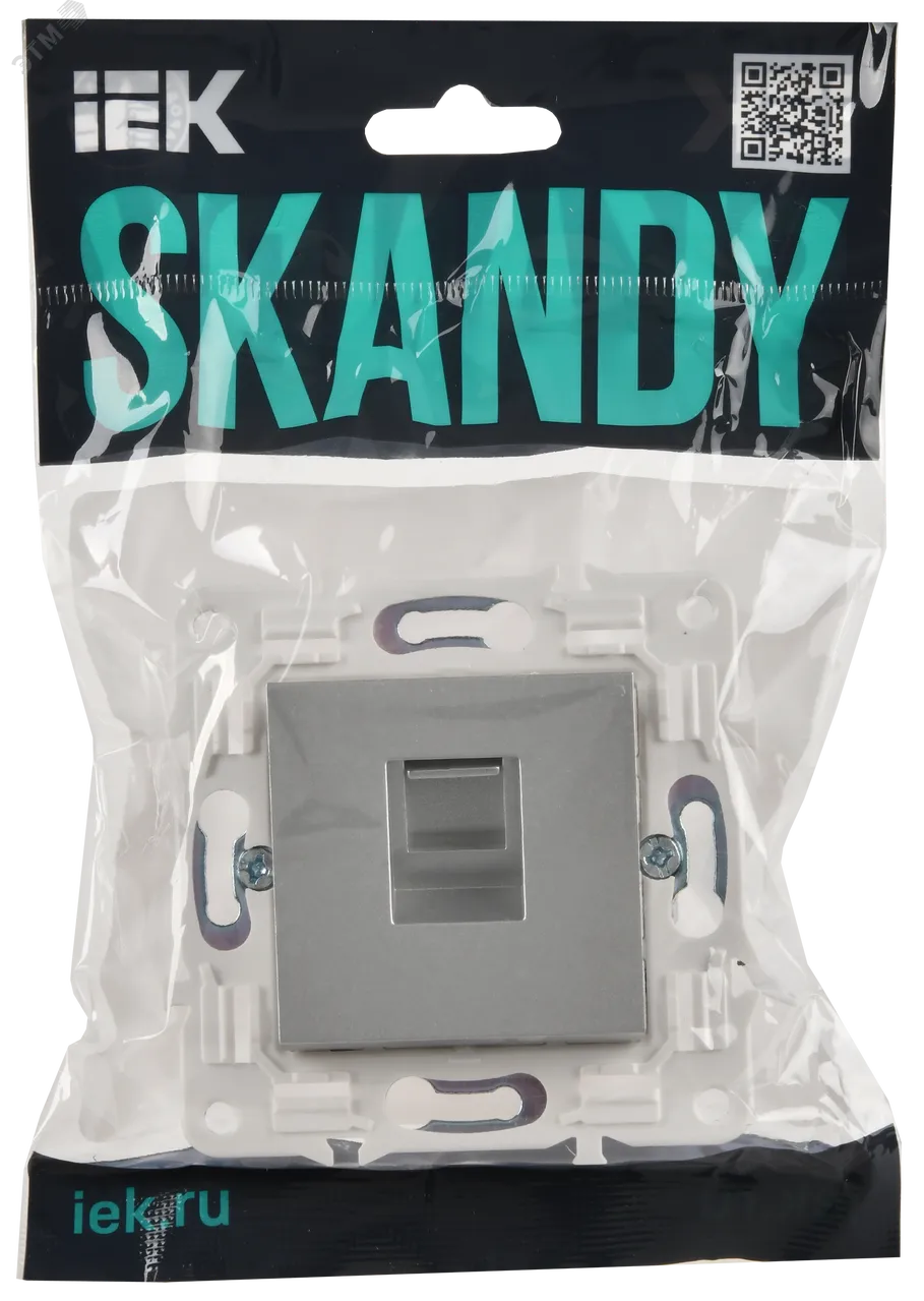 SKANDY Розетка компьютерная RJ45 кат.5E SK-K01S серебряный IEK SK-K10-1-K23