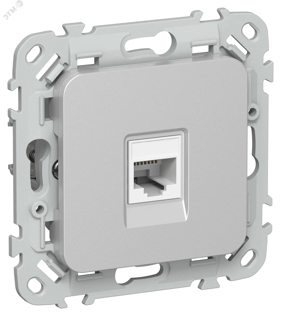 FLITE Розетка компьютерная RJ45 категория 6 UTP РК6-1-0-ФлА алюминий IEK FI-K12-2-K47
