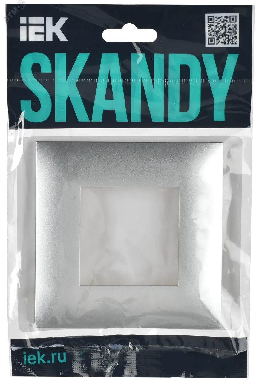 SKANDY Рамка 1-местная SK-F01S серебряный IEK SK-M12-K23