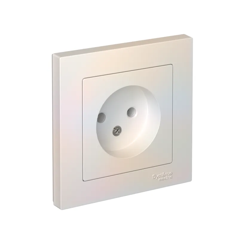 Розетка 1-м СП AtlasDesign 16А IP20 без заземл. в сборе жемчуж. SE ATN000440