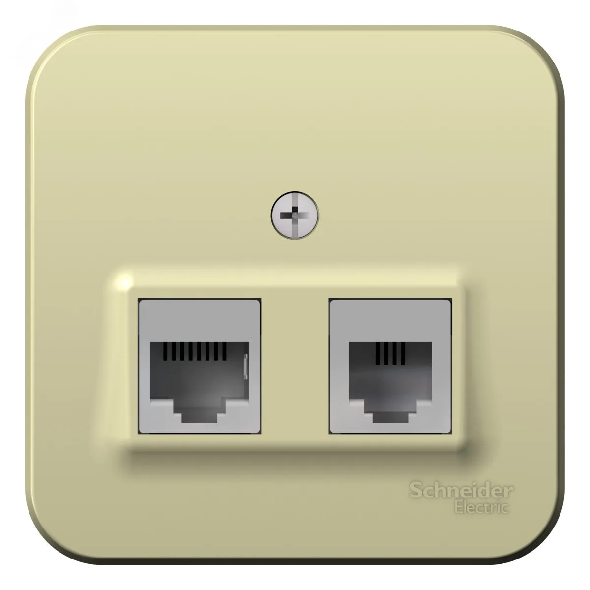 Розетка открытой установки BLANCA двойная, компьютерная RJ45, кат.5E + телефонная RJ11, с изолирующей пластиной, белый, бежевый BLNIA045117