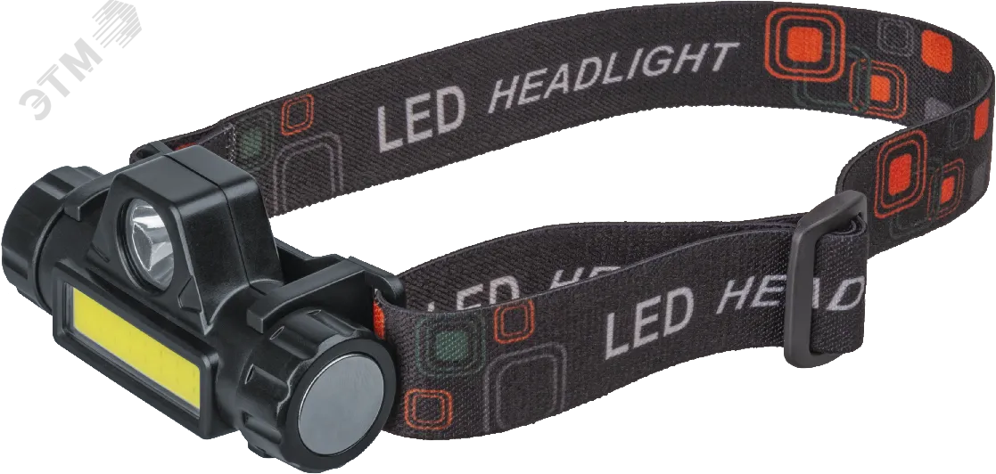 Фонарь светодиодный NPT-H25-ACCU 5Вт CREE LED+3Вт COB LED аккумуляторный налобный 23806