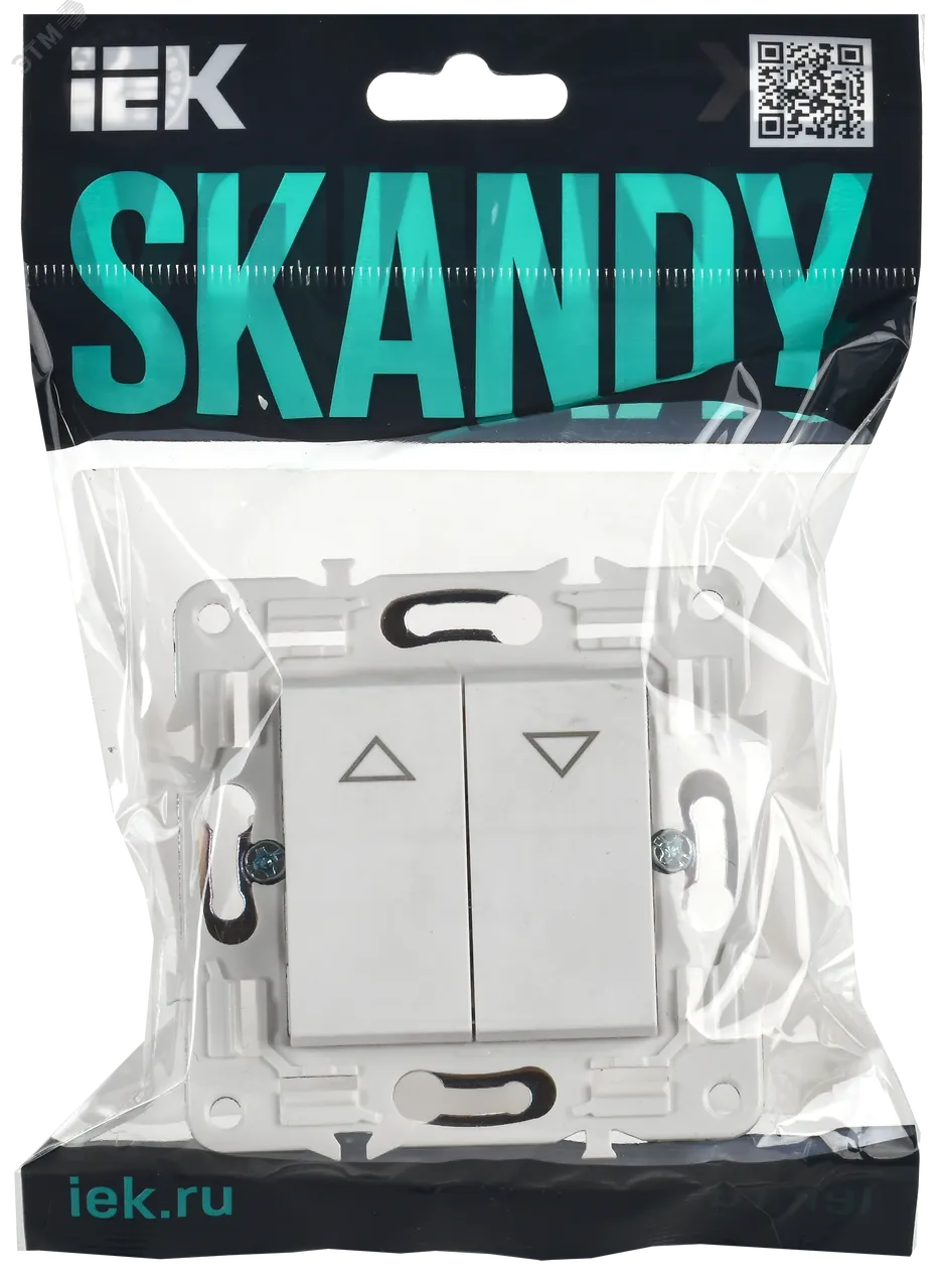 SKANDY Выключатель жалюзи 10А SK-V12W арктический белый IEK SK-V15-0-10-K01
