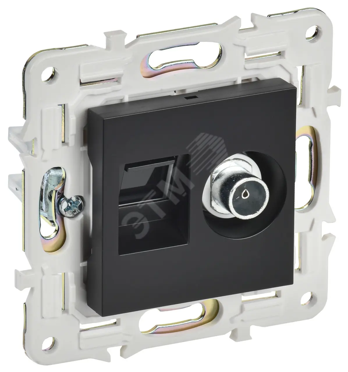 SKANDY Розетка двойная TV+RJ45 кат.6E SK-A15Bl черный IEK SK-AK20-2-K02
