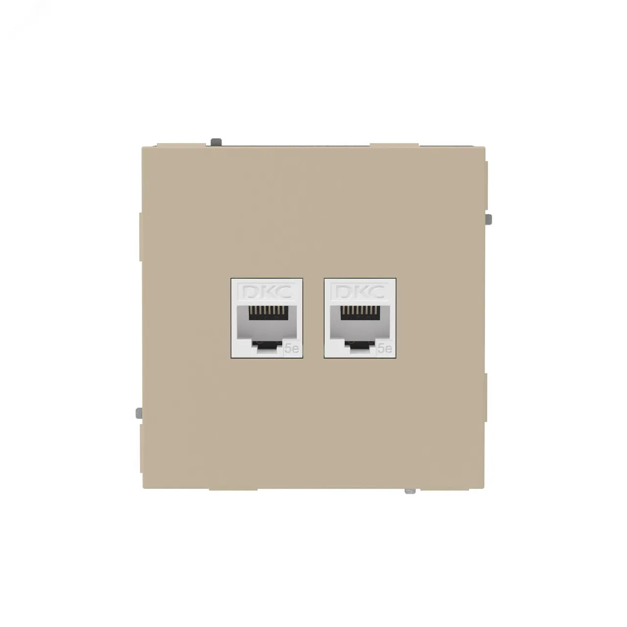 Компьютерная розетка RJ-45 без шторки, кат.5е двойная, KANT, ванильный марципан 7015664