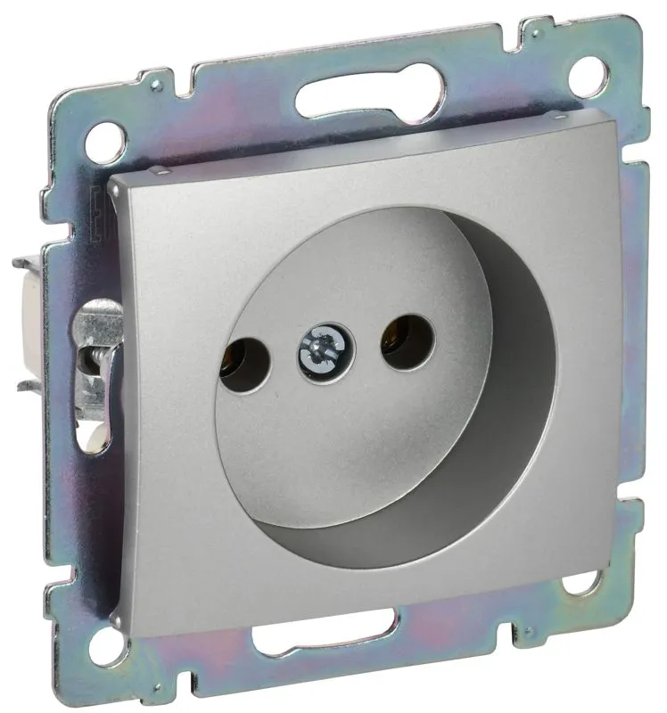 Розетка 1-м СП Valena 16А IP21 без заземл. на винтах механизм алюм. (уп.10шт) IEK 770116