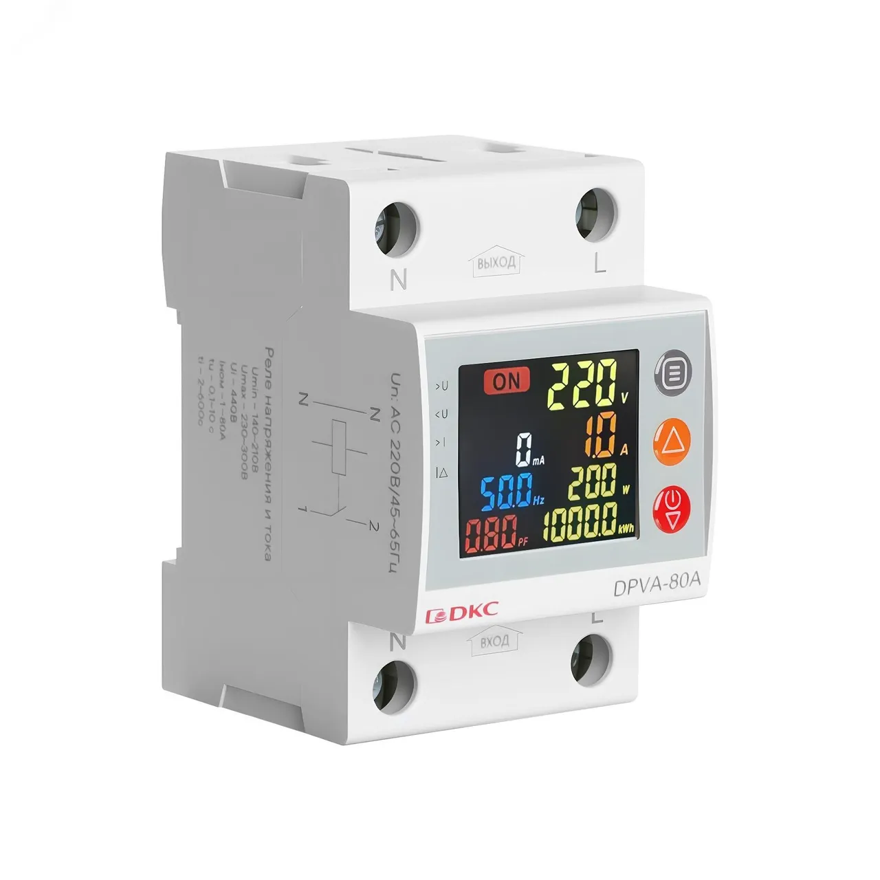 Реле напряжения с контролем тока на 40 А DPVA-40A