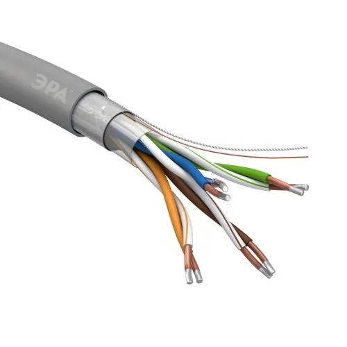Кабель витая пара F/UTP кат.5E 4х2х24AWG solid CCA PVC Simple сер. (м) Б0044440