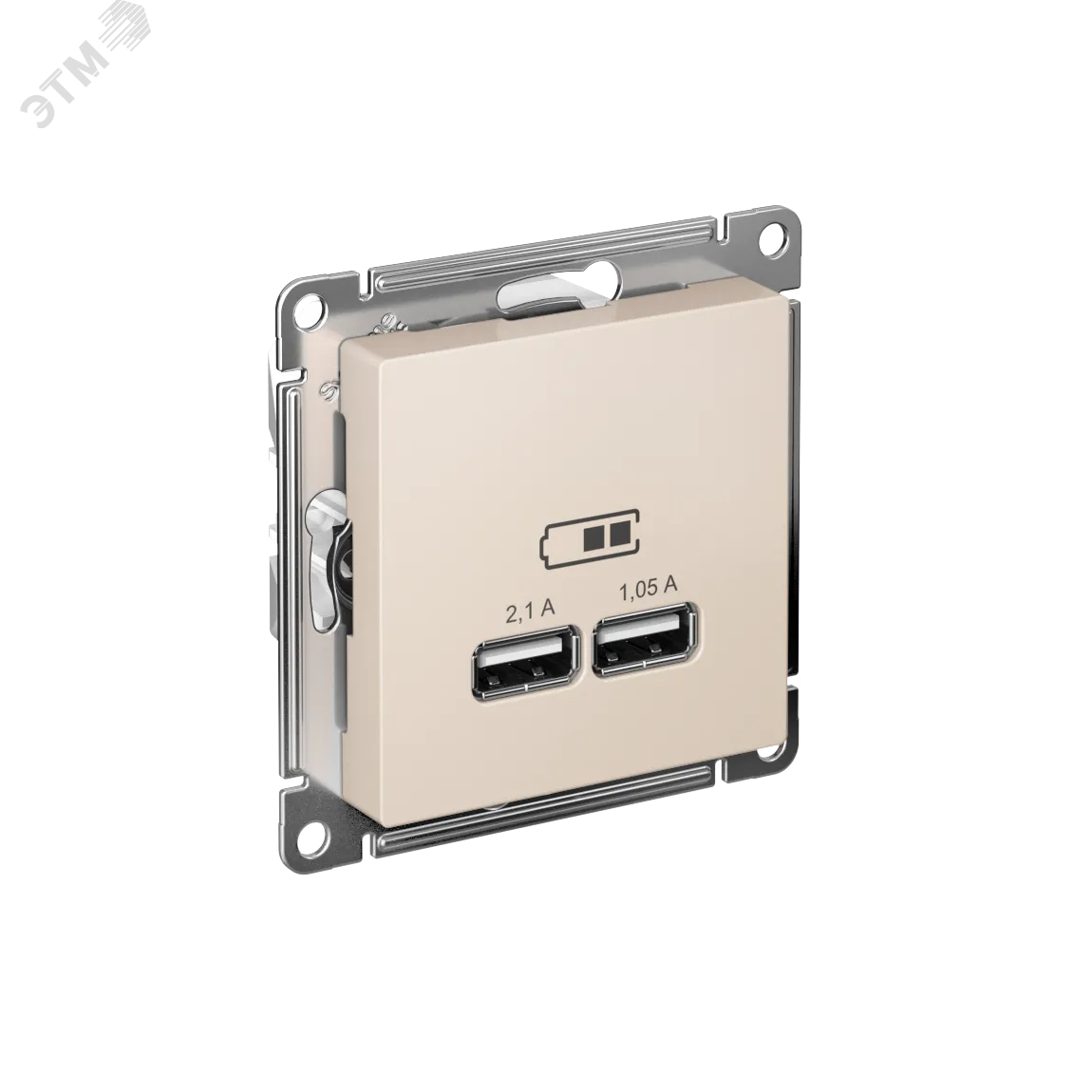 Розетка USB AtlasDesign тип A+A 5В 1х2.1А 2х1.05А механизм беж. SE ATN000233