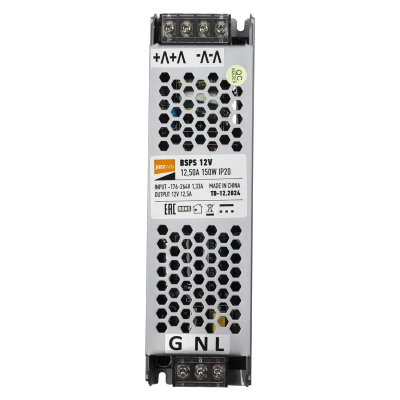 Блок питания для светодиодной ленты 150Вт 12.5А 12В IP20 BSPS метал. 5024397