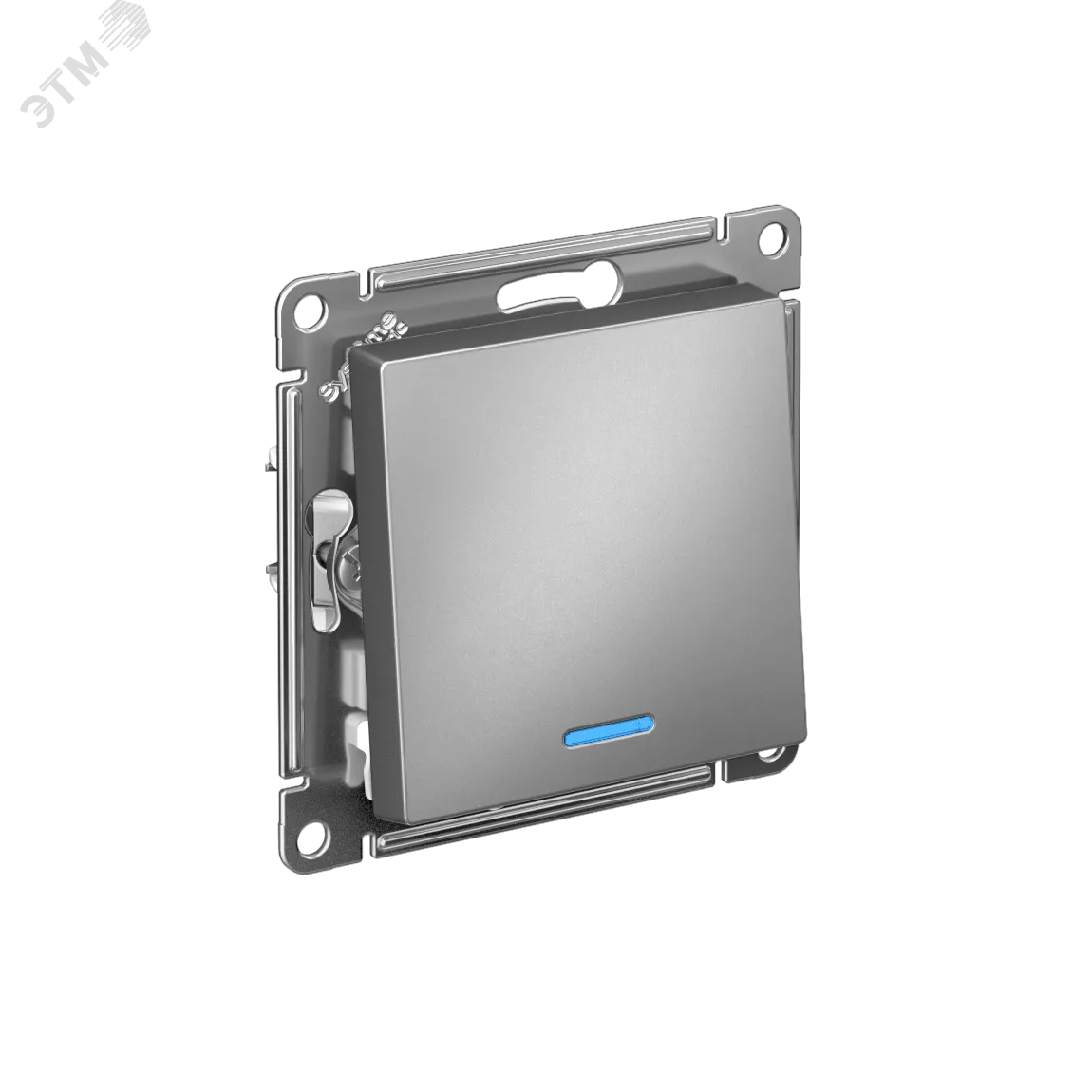 Выключатель 1-кл. СП AtlasDesign 10А IP20 (сх. 1а) 10AX с подсветкой механизм сталь SE ATN000913
