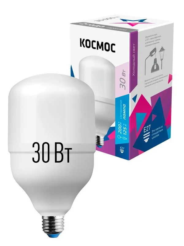 Лампа светодиодная высокомощная 30Вт 6500К E27 LksmHWLED30WE2765