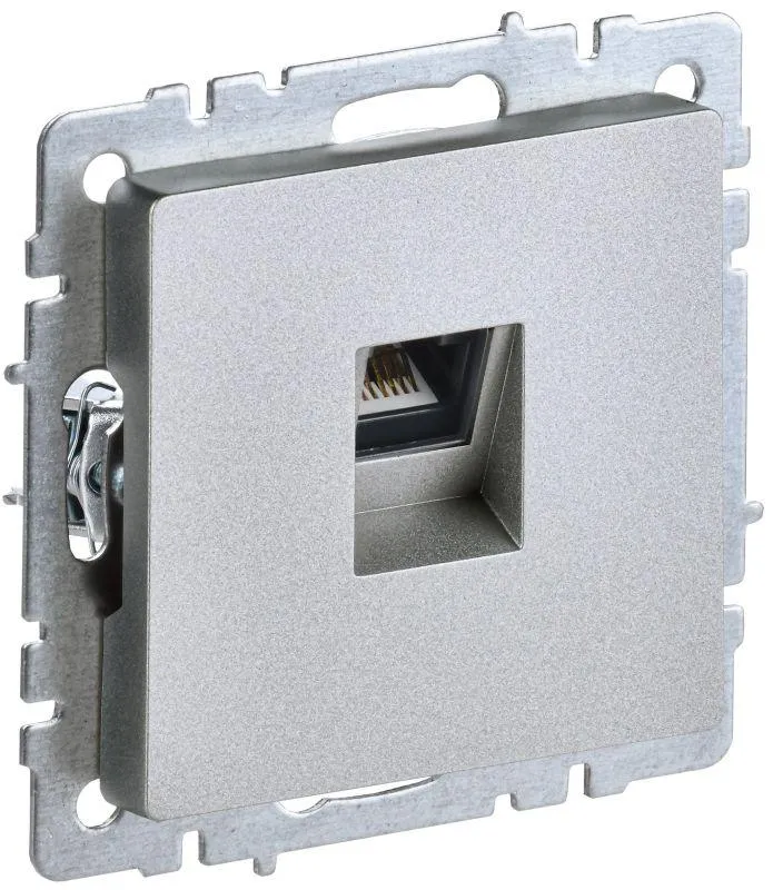Розетка компьютерная СП RJ45 кат.5E BRITE РК10-БрА алюм. BR-K10-1-K47