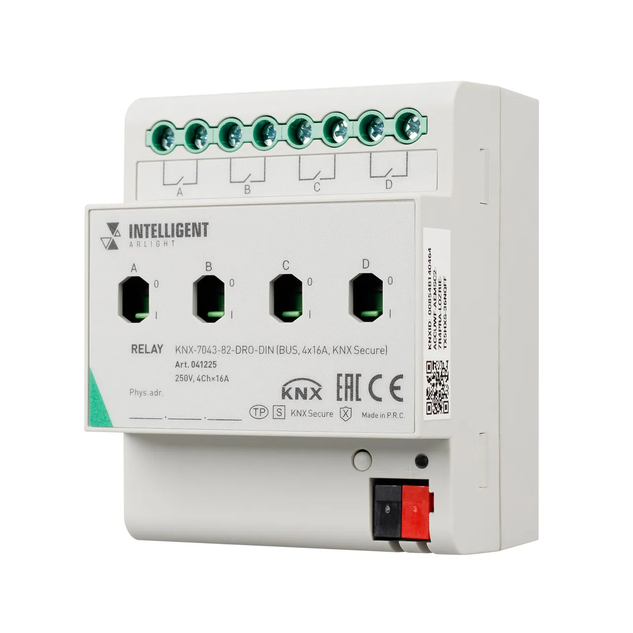 INTELLIGENT ARLIGHT Релейный модуль KNX-7043-82-DRO-DIN (BUS, 4x16А, KNX Secure) 041225