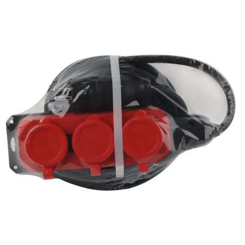 Удлинитель силовой UK-3e-3x1.5-5m-IP44(KG) с заземлением 3 розетки каучук 5м КГ 3х1.5кв.мм IP44 Б0057579