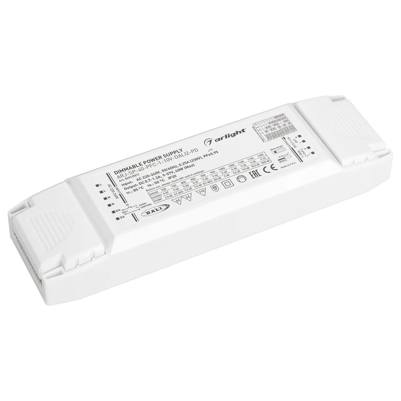 Блок питания ARJ-SP-40-PFC-1-10V-DALI2-PD (40W, 700-1200mA) 025125(1)