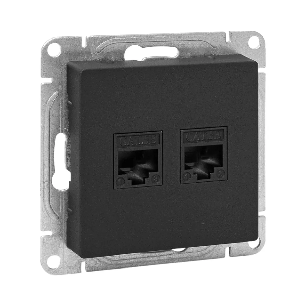 Механизм розетки RJ45 - 2шт, (cat5), ч-рный Эпика EKF UP1-SOB-2RJ45-5