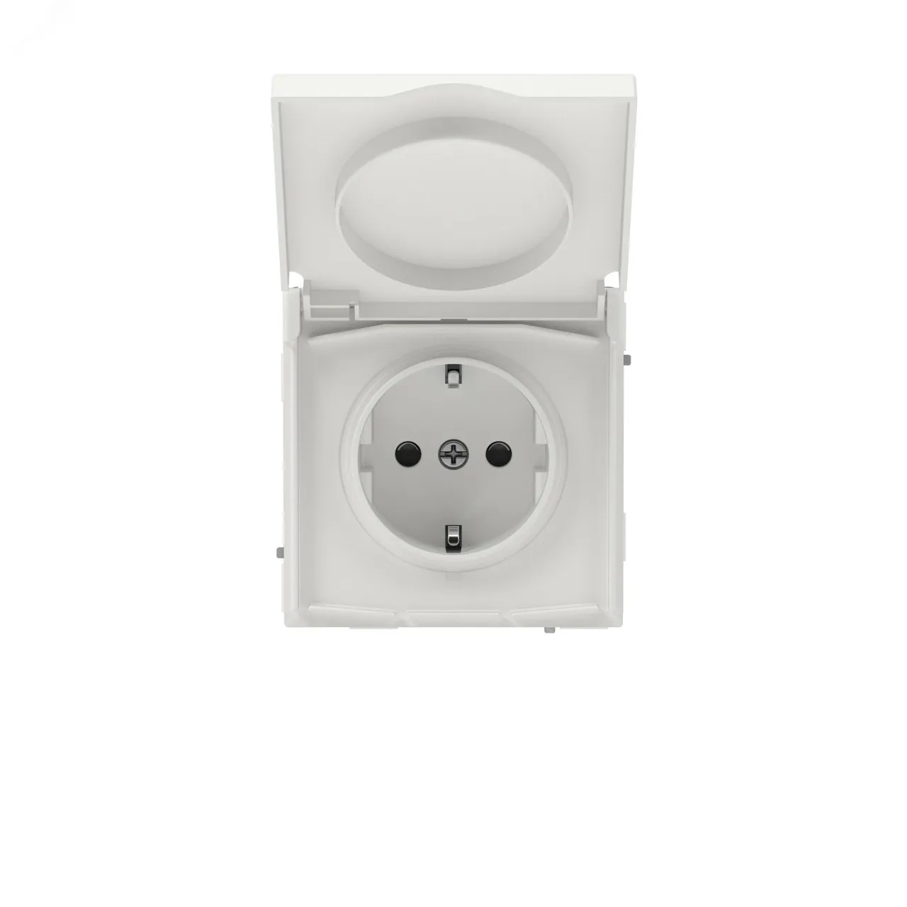 Розетка силовая, 2P+E, с з/ш, с крышкой, IP44, KANT, белый песок 7010013