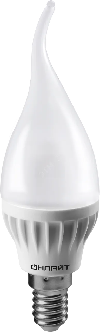 Лампа светодиодная LED 6вт E14 белый матовая свеча на ветру 20077