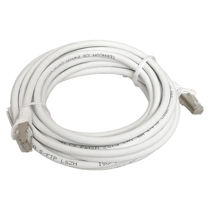Патч-корд TERACOM CS Cat.6A экранированный S/FTP оболочка LSZH белый (5,0м) TRCS-6ASF-LSH-5M-WH