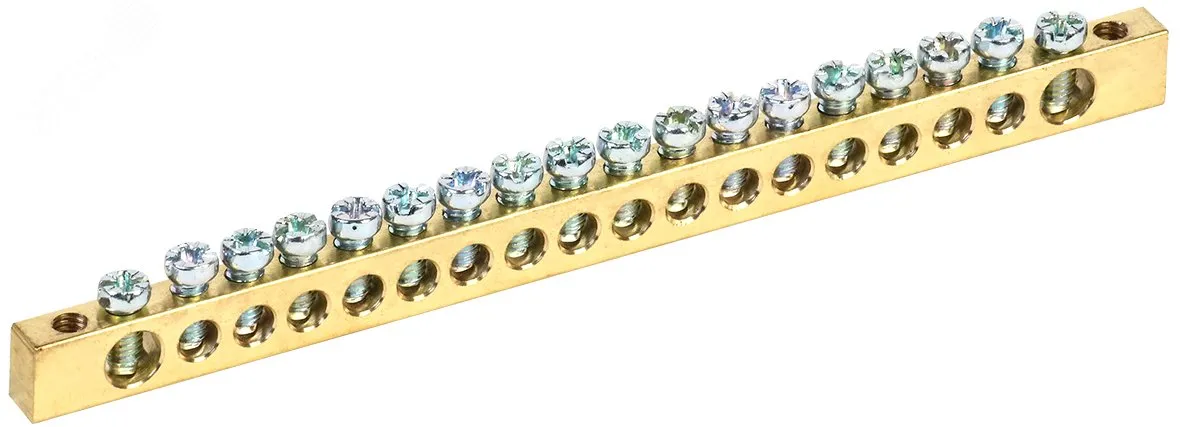 Шина PEN "земля-ноль" 6х9мм 18/2 (18групп/креп по краям) YNN11-18-100