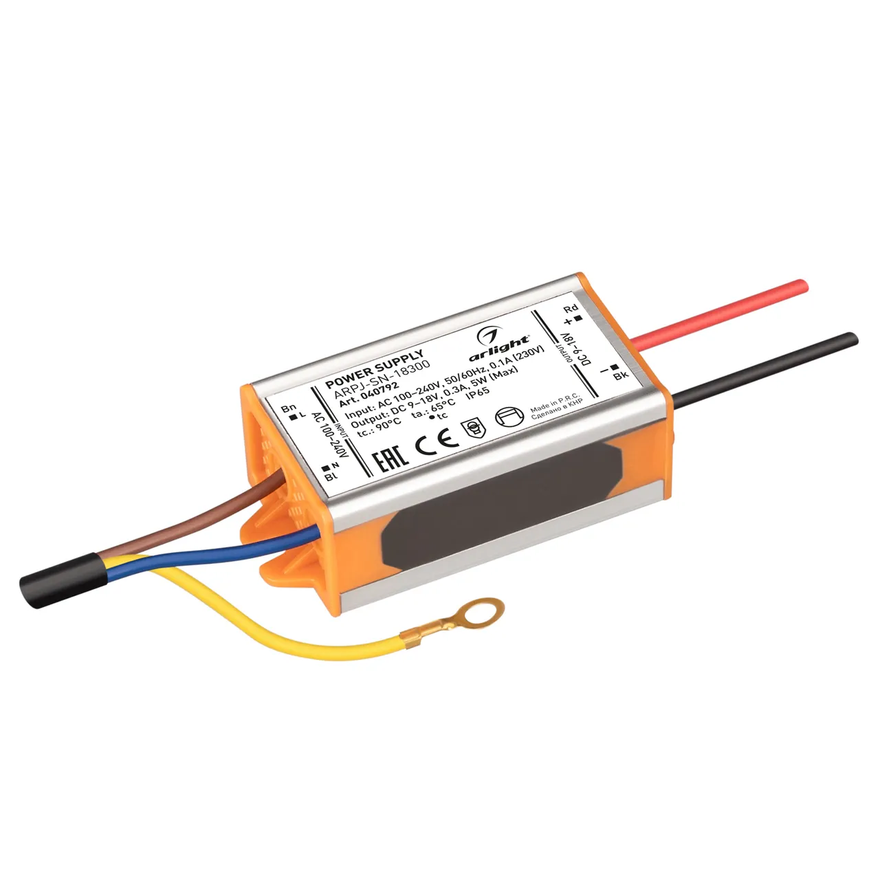 Блок питания ARPJ-SN-18300 (5W, 9-18V, 300mA) 040792