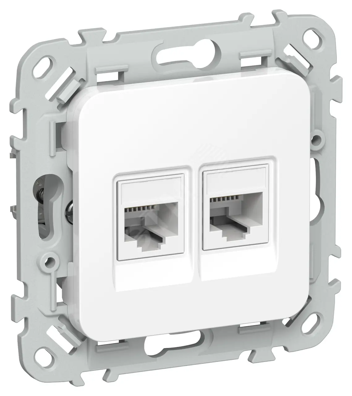 FLITE Розетка 2-местная компьютерная RJ45 категория 6 UTP РК6-2-0-ФлБ белый IEK FI-K22-2-K01
