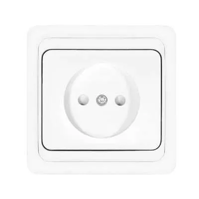 Розетка 1-м СП Валери 16А IP20 без заземл. защ. шторки бел. В0022x