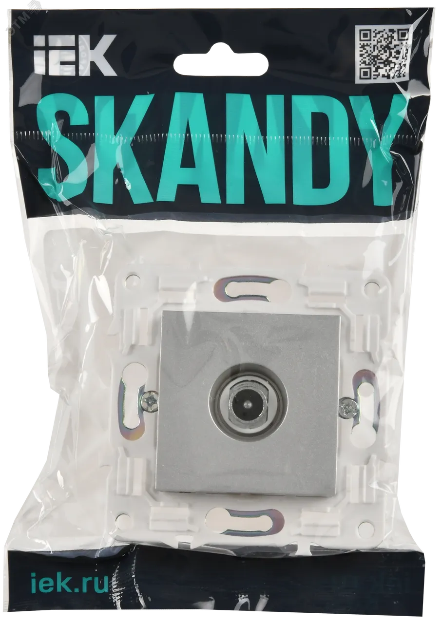 SKANDY Розетка TV проходная SK-A17S серебряный IEK SK-A10-P-K23