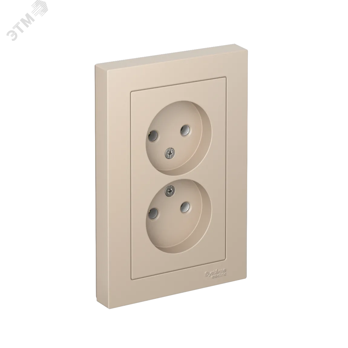 Розетка 2-м. AtlasDesign 16А без заземл. в сборе песочн. SE ATN001220