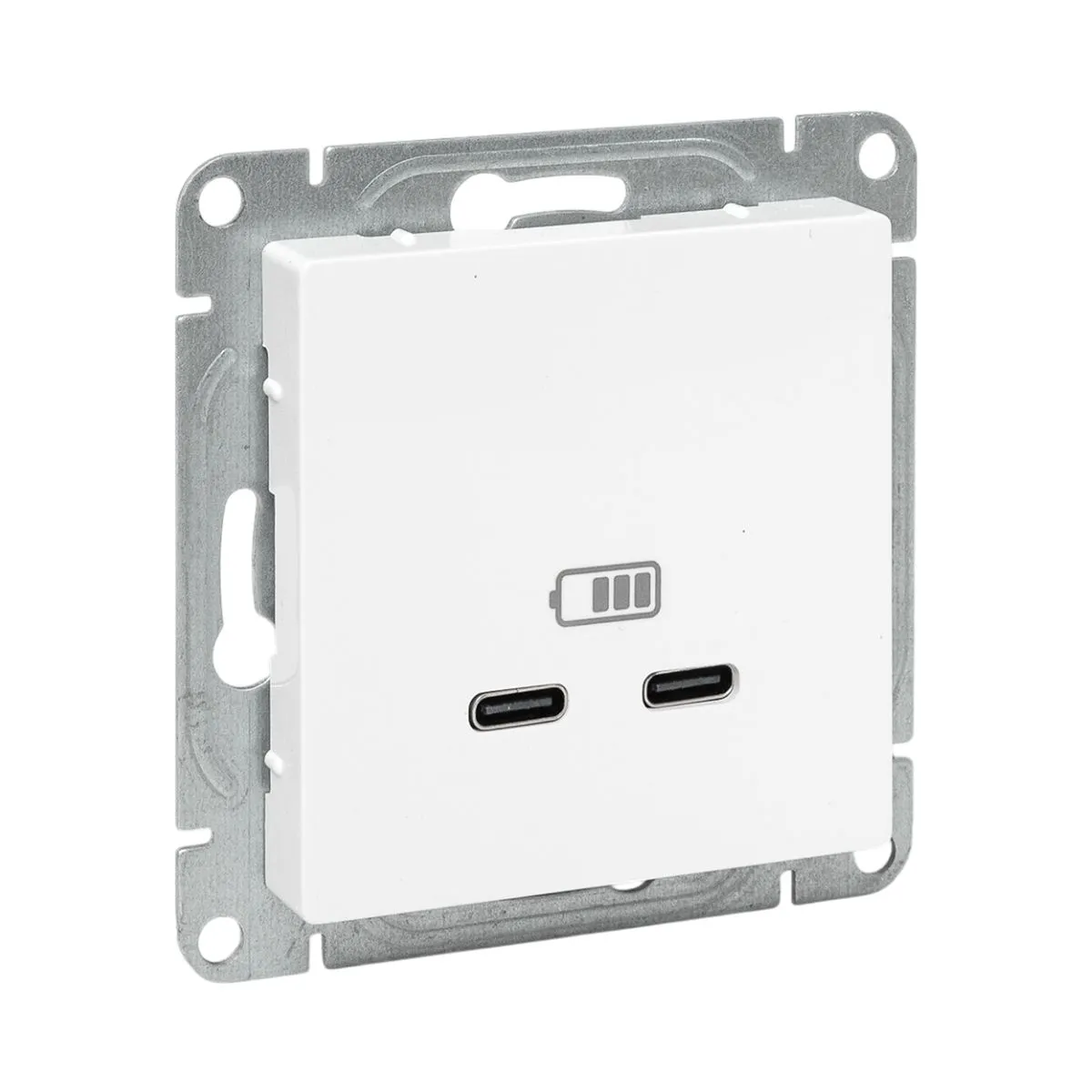 Механизм розетки USB-C - 2шт, белый Эпика EKF UP1-SOW-2USBC
