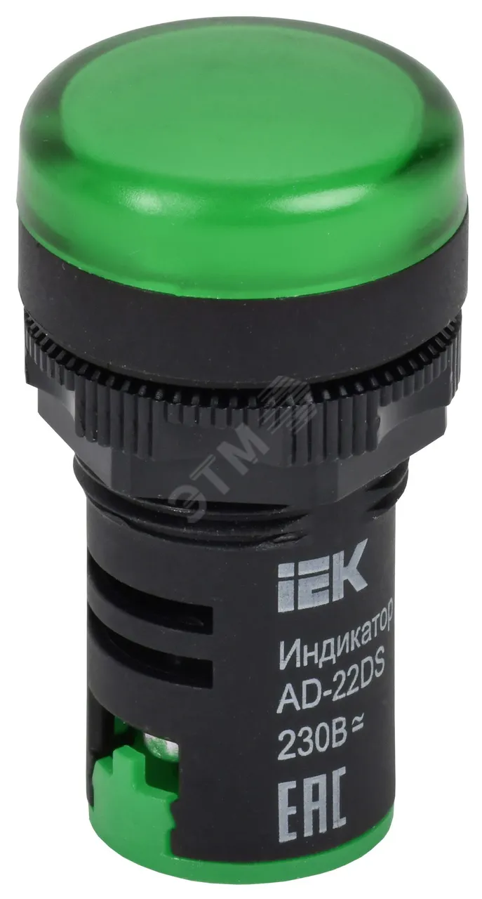 Лампа светосигнальная AD22DS d22мм 230В AC зел. IEK BLS10-ADDS-230-K06