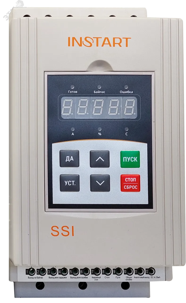 Устройство плавного пуска SSI-18.5/37-04 18.5кВт, 37А, 3Ф, 380В-15%, 50Гц/60Гц, IP20, без встроенного байпаса 00060500
