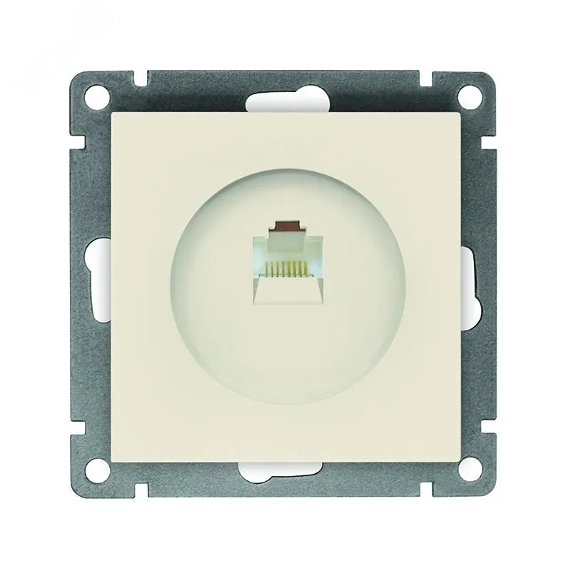 Розетка компьютерная одноместная UNIVersal серия Афина, с/у, 1А, RJ45, белая (еврослот), механизм A0051-I
