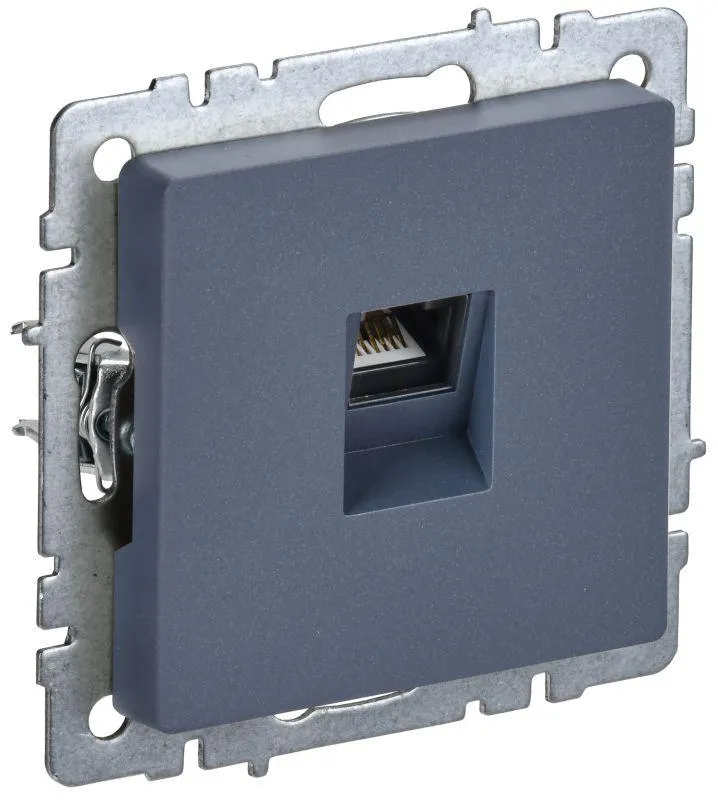 BRITE Розетка компьютерная RJ45 кат.5E РК10-БрМ маренго BR-K10-1-K35