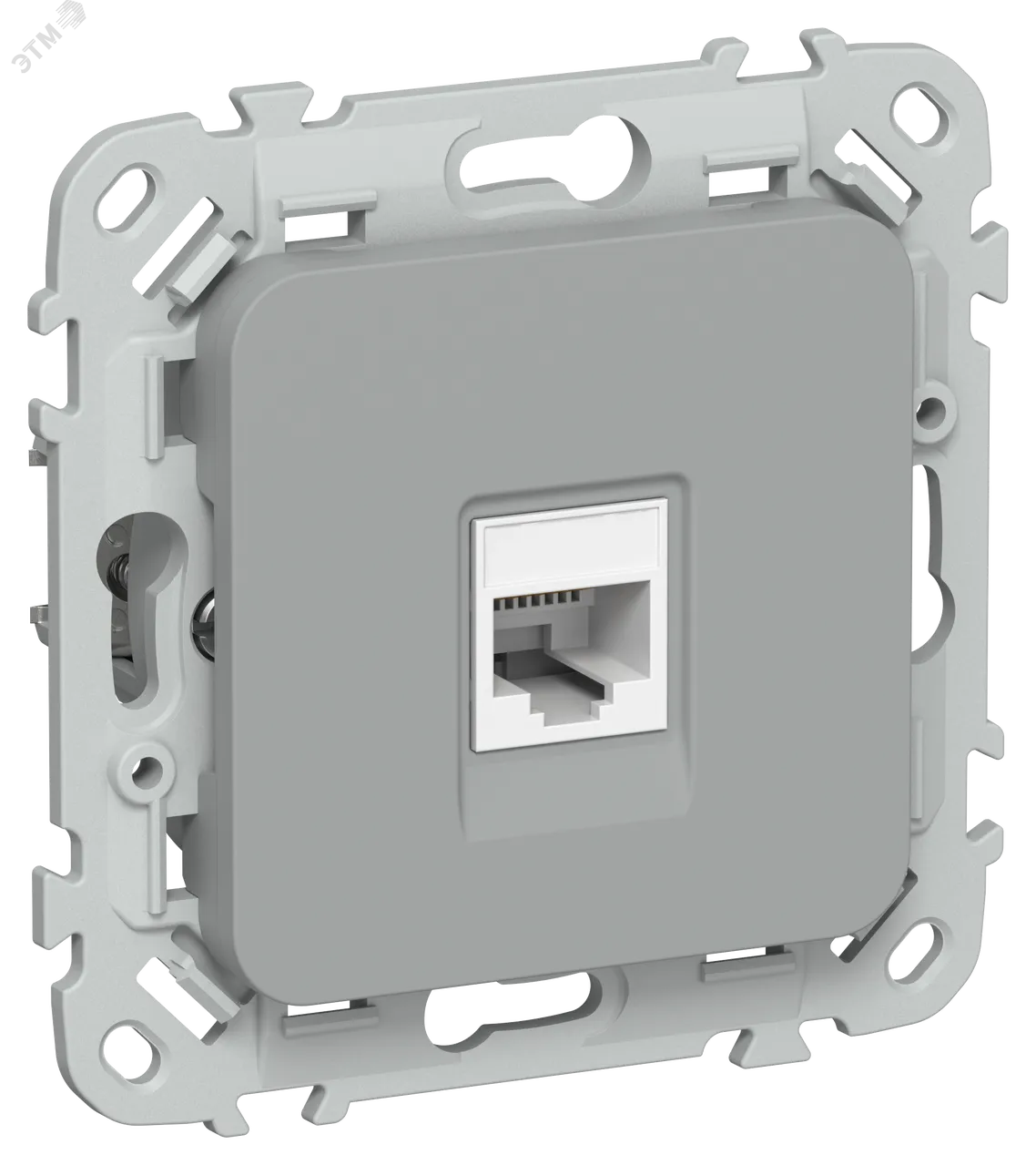 FLITE Розетка компьютерная RJ45 категория 5Е UTP РК5е-1-0-ФлС серый IEK FI-K12-1-K03
