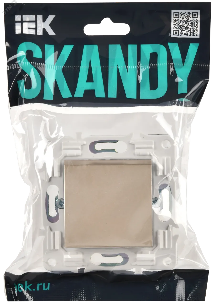SKANDY Выключатель 1-клавишный проходной 10А SK-V02Sa песочный IEK SK-V12-0-10-K98