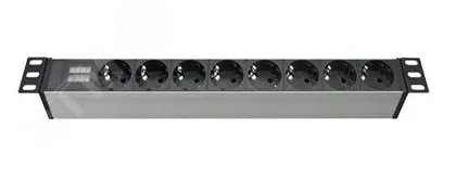 Блок распределения питания (PDU) 19" 16A с индикацией, Вых:8 Schuko, Вх:Schuko R519SH8CD