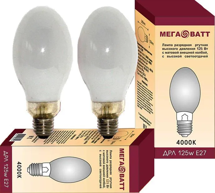 Лампа газоразрядная ртутная ДРЛ 125 E27 (25) 03007