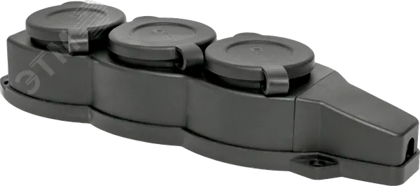 Колодка 3-м 16А IP44 2P+PE 230В с защ. крышками каучук RPS-015-16-230-44