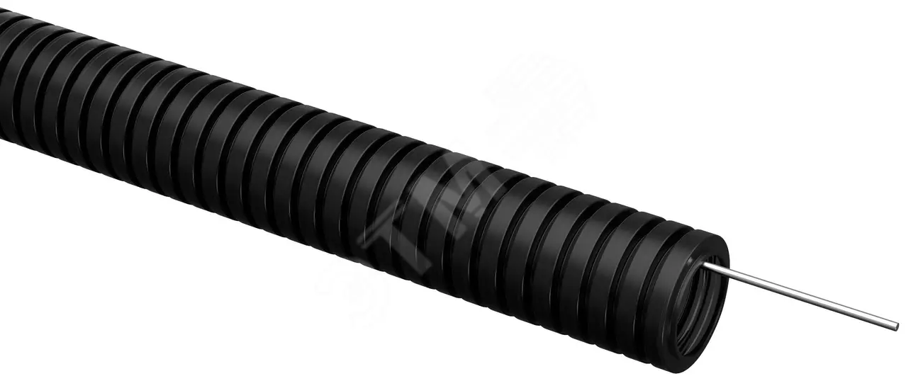 ELASTA Труба гофр. ПВХ d=25мм с зондом черная (50м) ET-TG21-121-025-050-K02