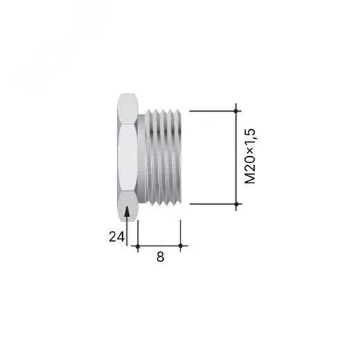 Заглушка M20x1,5, никелированная латунь 6050-20