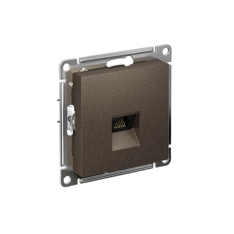 Розетка компьютерная AtlasDesign RJ45 кат.5E механизм мокко SE ATN000683